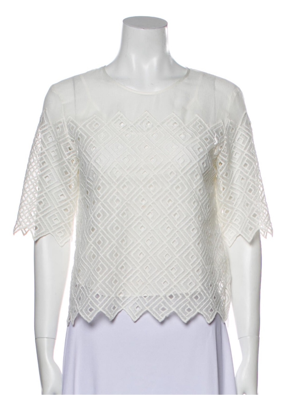 Sandro Crew Neck Short Sleeve Crop Top
